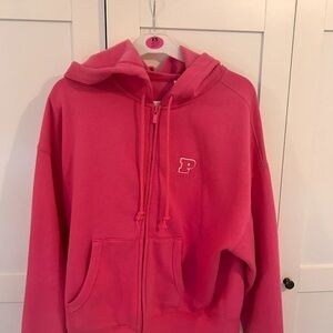 Cozy Pink Kids Hoodie with Initial Patch